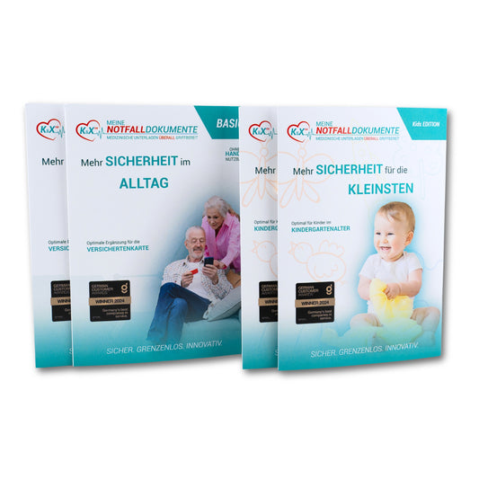 KliXFiX Notfallordner Bundle – 2 Basic + 2 Kids Edition